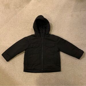 Uniqlo x White Mountaineering Black Parka Jacket Coat Hooded Zip Kids Size 5-6